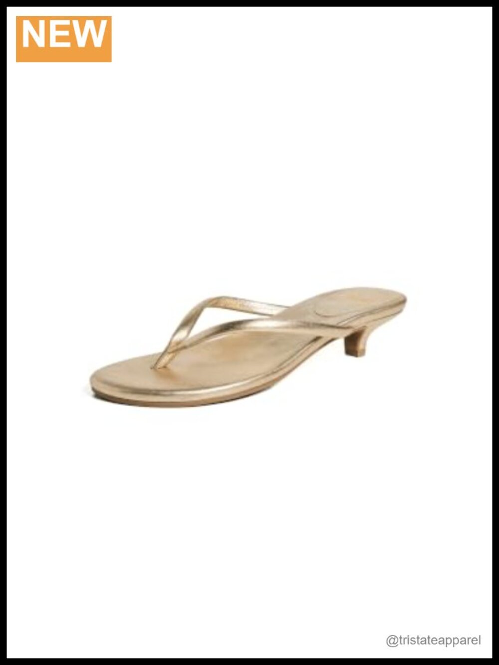 Leather Metallic Kitten Heel Sandals